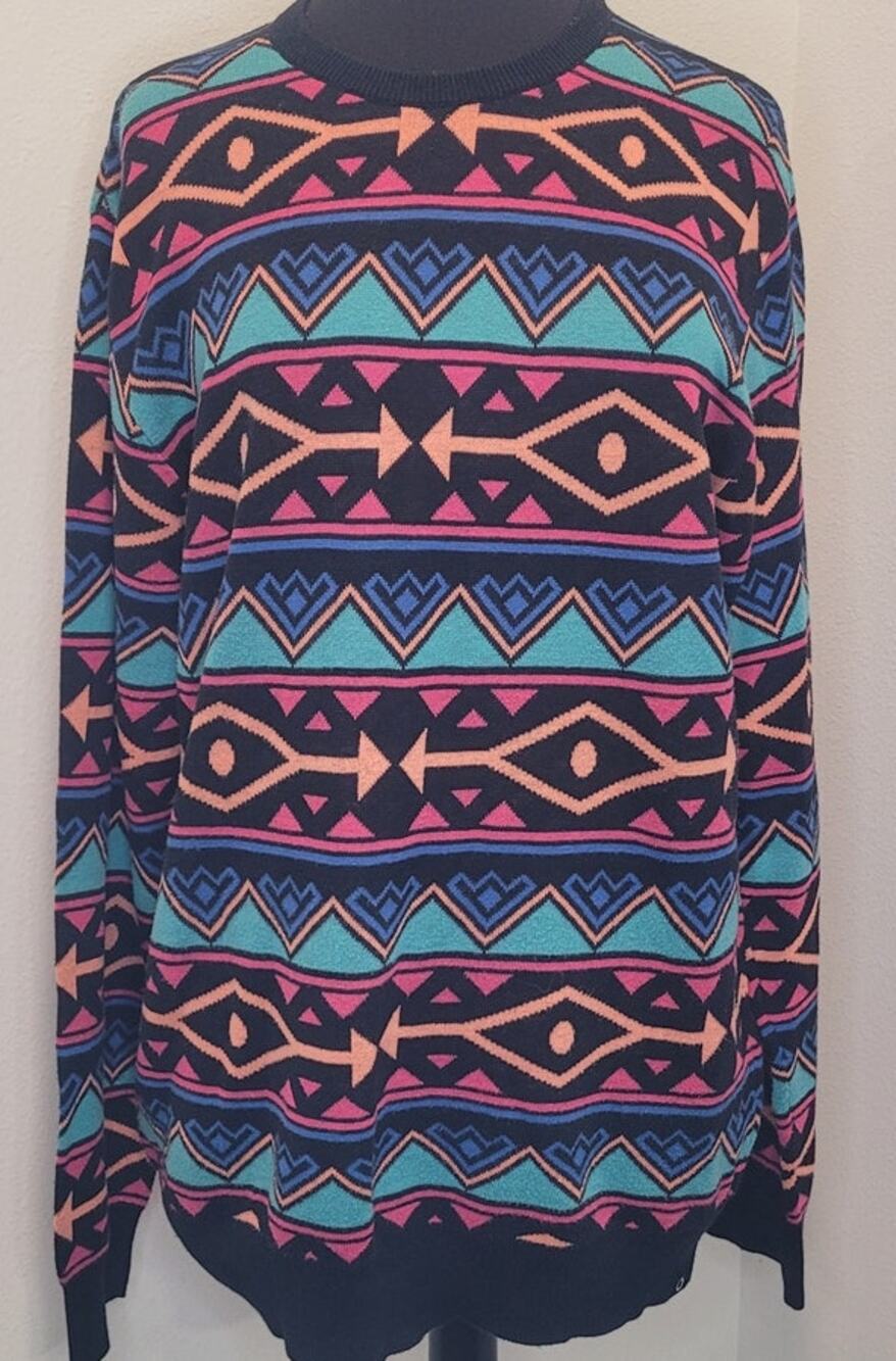 Empyre Retro Aztec Sweater L 80s Skate Streetwear